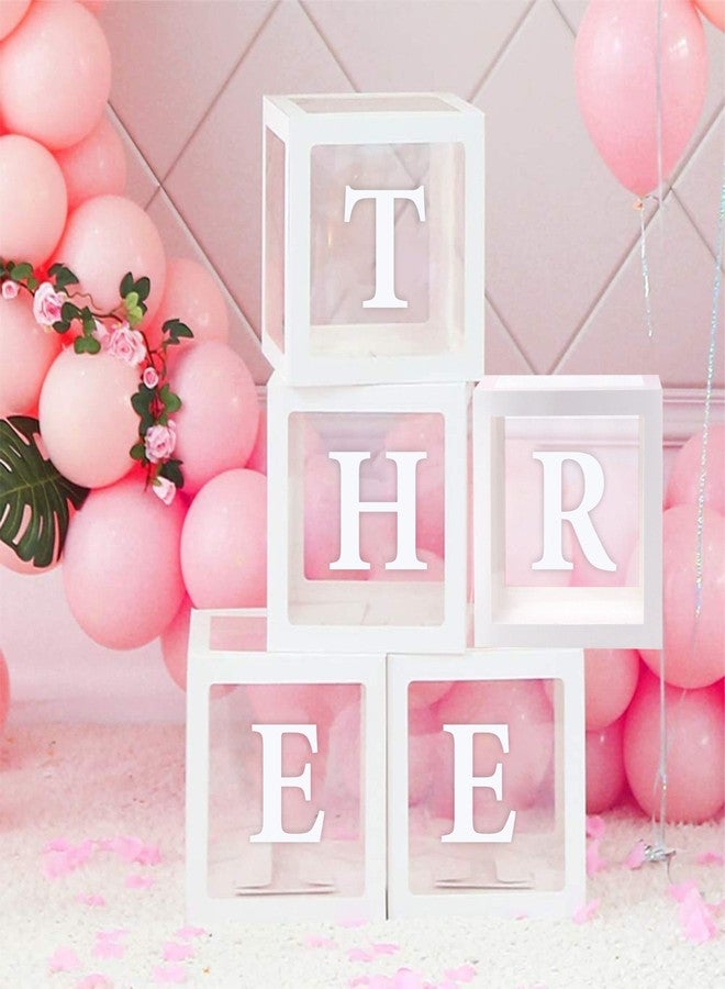 Untumble Letter Balloon Box for 3rd Birthday for Boy & Girl | Perfect for Cake Smash | Pack of 5 | White - Image 1